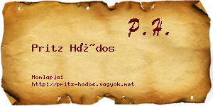 Pritz Hódos névjegykártya
